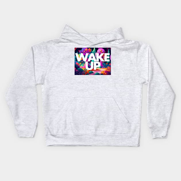 Wake up to dreams Kids Hoodie by Mr. Ray